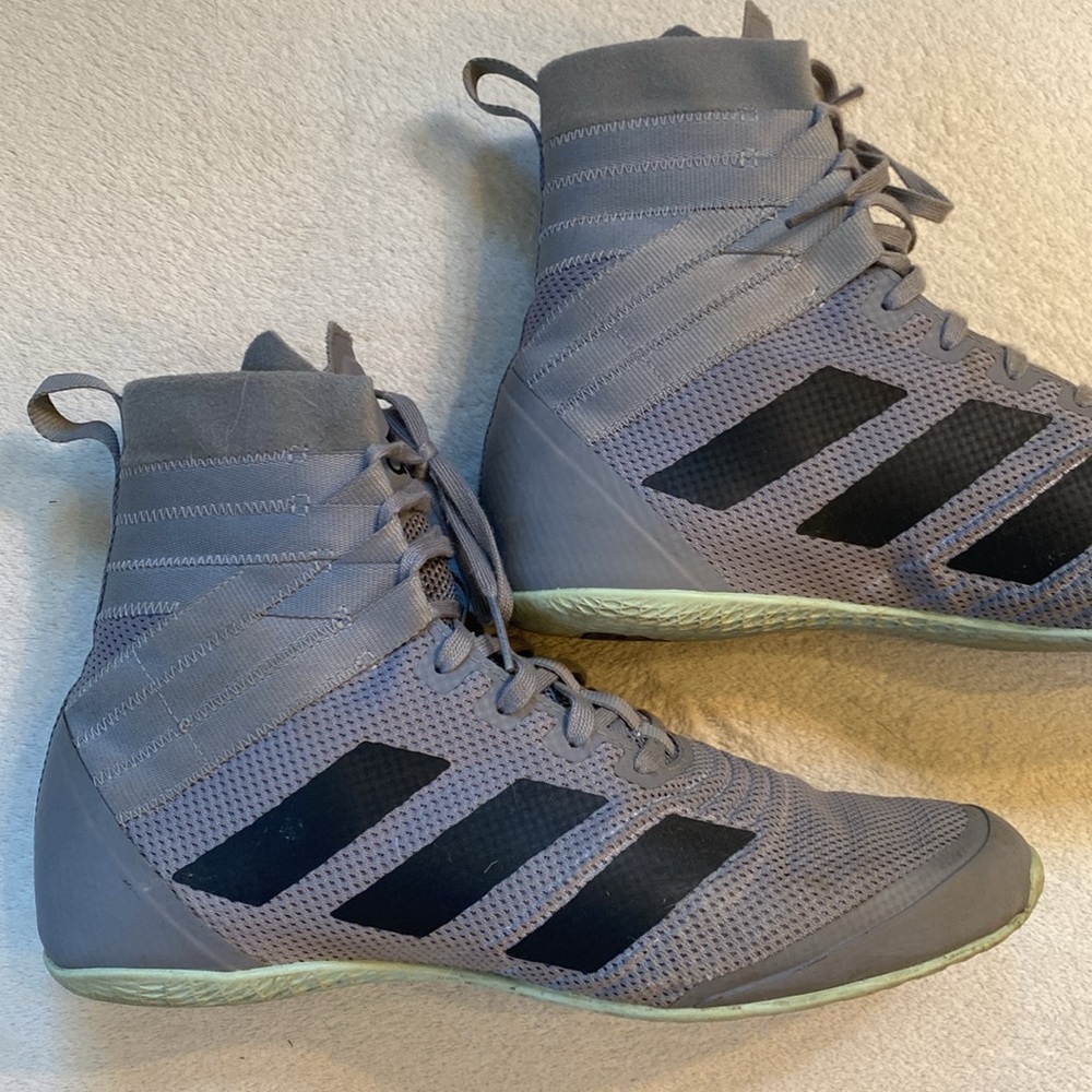 Adidas Speedex men’s gray black boxing high top shoes Sz 10 - Picture 2 of 11